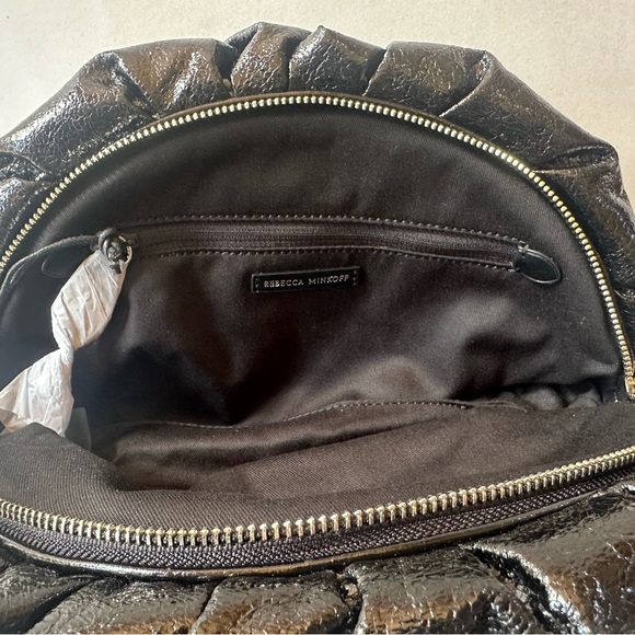 NWT! Rebecca Minkoff Elegant Black Metallic Ruched Clutch Bag